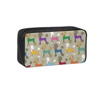 Hnnkloy Caniche Colorido de Dibujos Animados Divertidos,Estuche de lápices de Gran Capacidad, portátil, para bolígrafos, Bolsa de papelería para la Escuela y la Oficina.