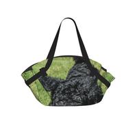 Hnnkloy Caniche estándar Negro,Esterilla de Camping portátil, Manta de Picnic Plegable Multifuncional Que también Sirve como Bolsa de Camping para Viajes.