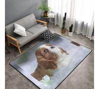 Hnnkloy Cara de Cavalier King Charles Spaniel, Alfombra Grande Antideslizante para Sala de Estar o Dormitorio, 150 x 100 cm.