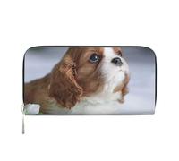 Hnnkloy Cara de Cavalier King Charles Spaniel,Carteras de Cuero PU de Gran Capacidad para Hombres y Mujeres.