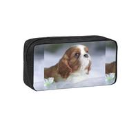 Hnnkloy Cara de Cavalier King Charles Spaniel,Estuche de lápices de Gran Capacidad, portátil, para bolígrafos, Bolsa de papelería para la Escuela y la Oficina.