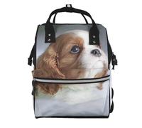 Hnnkloy Cara de Cavalier King Charles Spaniel.Mochila de maternidad de gran capacidad, bolso cambiador, mochila de viaje para actividades al aire libre.