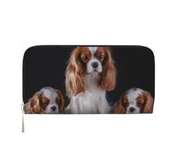 Hnnkloy Cavalier King Charles Spaniel, Madre con Cachorros,Carteras de Cuero PU de Gran Capacidad para Hombres y Mujeres.