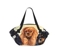Hnnkloy Cavalier King Charles Spaniel Negro Dorado,Esterilla de Camping portátil, Manta de Picnic Plegable Multifuncional Que también Sirve como Bolsa de Camping para Viajes.