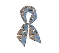 Hnnkloy Caza de patos ánade real, Bufanda de seda sintética para mujer, bufandas de moda para el cuello, diadema versátil