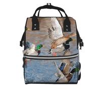 Hnnkloy Caza de patos ánade real.Mochila de maternidad de gran capacidad, bolso cambiador, mochila de viaje para actividades al aire libre.