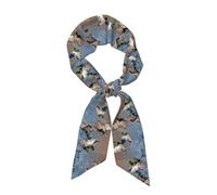 Hnnkloy Caza de patos, Bufanda de seda sintética para mujer, bufandas de moda para el cuello, pañuelo para el cuello, diadema