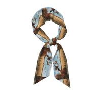 Hnnkloy Caza de patos, Bufanda de seda sintética para mujer, bufandas de moda para el cuello, pañuelo para el cuello, diadema