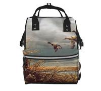 Hnnkloy Caza de patos salvajes en vuelo.Mochila de maternidad de gran capacidad, bolso cambiador, mochila de viaje para actividades al aire libre.