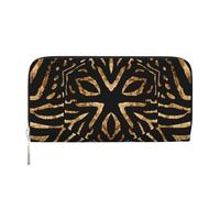 Hnnkloy Cebra Salvaje Africana con Rayas Negras y Doradas,Carteras de Cuero PU de Gran Capacidad para Hombres y Mujeres.