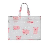 Hnnkloy Cerditos lindos y alegres,Bolsa de lona para documentos con cremallera, bolso de mano, maletín para la escuela y la oficina.