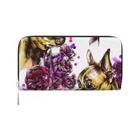Hnnkloy Chihuahua y Rosa,Carteras de Cuero PU de Gran Capacidad para Hombres y Mujeres.
