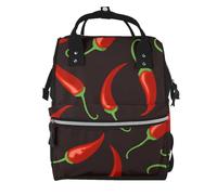 Hnnkloy Chile rojo.Mochila de maternidad de gran capacidad, bolso cambiador, mochila de viaje para actividades al aire libre.