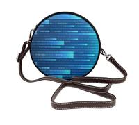 Hnnkloy Código Azul del Programador,Bolso de hombro de piel sintética, bolso cruzado redondo - Bolso circular para mujer