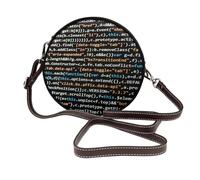 Hnnkloy Código de programación del programador,Bolso de hombro de piel sintética, bolso cruzado redondo - Bolso circular para mujer
