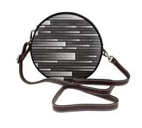 Hnnkloy Código de programador negro,Bolso de hombro de piel sintética, bolso cruzado redondo - Bolso circular para mujer