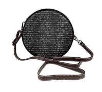 Hnnkloy Código de programador Negro Negro,Bolso de hombro de piel sintética, bolso cruzado redondo - Bolso circular para mujer