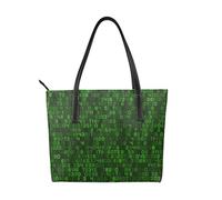 Hnnkloy Código informático decimal verde del programador,Bolso de mano de piel sintética, bolso tote de gran capacidad, bolso de hombro para mujer, ideal para el trabajo y los viajes.