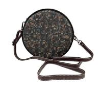 Hnnkloy Código informático del programador,Bolso de hombro de piel sintética, bolso cruzado redondo - Bolso circular para mujer