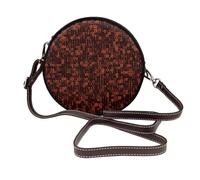 Hnnkloy Código rojo del programador,Bolso de hombro de piel sintética, bolso cruzado redondo - Bolso circular para mujer