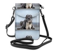 Hnnkloy Conceptos de amistad entre perros Cane Corso y Pug,Bolsos para celular para mujer, bolsos pequeños cruzados - Cartera para celular de cuero sintético con ranuras para tarjetas de crédito