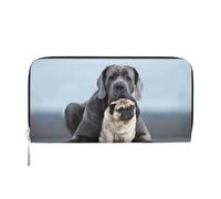 Hnnkloy Conceptos de Amistad Entre Perros Cane Corso y Pug,Carteras de Cuero PU de Gran Capacidad para Hombres y Mujeres.