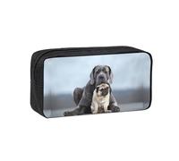 Hnnkloy Conceptos de Amistad Entre Perros Cane Corso y Pug,Estuche de lápices de Gran Capacidad, portátil, para bolígrafos, Bolsa de papelería para la Escuela y la Oficina.