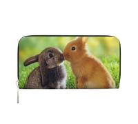 Hnnkloy Conejo Amor Impreso,Carteras de Cuero PU de Gran Capacidad para Hombres y Mujeres.