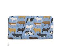 Hnnkloy Conjunto de toros y Vacas, Animales de Granja, Ganado, mamíferos,Carteras de Cuero PU de Gran Capacidad para Hombres y Mujeres.