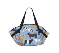 Hnnkloy Conjunto de toros y Vacas, Animales de Granja, Ganado, mamíferos,Esterilla de Camping portátil, Manta de Picnic Plegable Multifuncional Que también Sirve como Bolsa de Camping para Viajes.