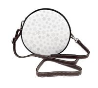 Hnnkloy Copos de nieve navideños Copo de nieve de invierno,Bolso de hombro de piel sintética, bolso cruzado redondo - Bolso circular para mujer