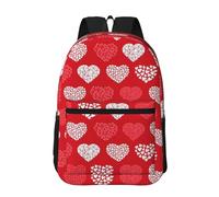Hnnkloy Corazones rojos y blancos y amor,Mochila informal de 17 pulgadas con bolsillos, resistente al agua, para la escuela.
