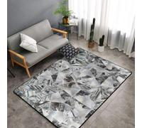 Hnnkloy Cristal con Textura de Diamante Estilo Cristal, Alfombra Grande Antideslizante para Sala de Estar o Dormitorio, 150 x 100 cm.