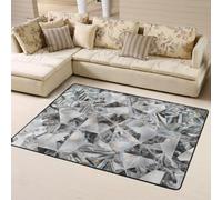 Hnnkloy Cristal con Textura de Diamante Estilo Cristal, Alfombra Grande Antideslizante para Sala de Estar o Dormitorio, 160 x 120 cm.
