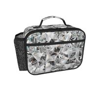 Hnnkloy Cristal con textura de diamante estilo cristal,Bolsa de almuerzo portátil, fiambrera resistente, bolsa isotérmica reutilizable