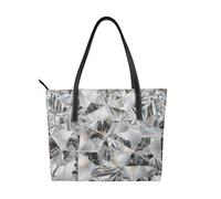Hnnkloy Cristal con textura de diamante estilo cristal,Bolso de mano de piel sintética, bolso tote de gran capacidad, bolso de hombro para mujer, ideal para el trabajo y los viajes.