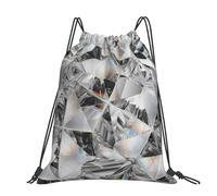 Hnnkloy Cristal con textura de diamante estilo cristal,Mochila con cordón unisex, bolsa deportiva para gimnasio, mochila informal para el día a día.