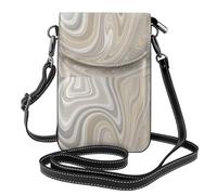 Hnnkloy Decoración neutra con remolinos beige y grises,Bolsos para celular para mujer, bolsos pequeños cruzados - Cartera para celular de cuero sintético con ranuras para tarjetas de crédito