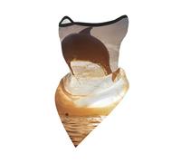 Hnnkloy Delfín saltando desde aguas brillantes,Cubrebocas suave, braga de cuello, media máscara, bufanda, mascarilla deportiva