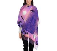 Hnnkloy Delfines al atardecer,Bufanda grande de cachemira sintética para mujer, chal ligero con borlas, 197 x 72 cm