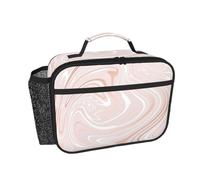 Hnnkloy Delicado mármol rosa con imitación de oro rosa,Bolsa de almuerzo portátil, fiambrera resistente, bolsa isotérmica reutilizable