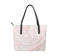 Hnnkloy Delicado mármol rosa con imitación de oro rosa,Bolso de mano de piel sintética, bolso tote de gran capacidad, bolso de hombro para mujer, ideal para el trabajo y los viajes.