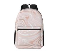 Hnnkloy Delicado mármol rosa con imitación de oro rosa.,Mochila informal de 17 pulgadas con bolsillos, resistente al agua, para la escuela.