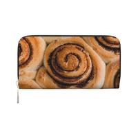 Hnnkloy Delicioso patrón de Pan de Rollos de Canela,Carteras de Cuero PU de Gran Capacidad para Hombres y Mujeres.