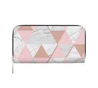 Hnnkloy Diamante de mármol Gris y Rosa Dorado,Carteras de Cuero PU de Gran Capacidad para Hombres y Mujeres.