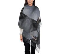 Hnnkloy Dibujo de perro labrador,Bufanda grande de cachemira sintética para mujer, chal ligero con borlas, 197 x 72 cm