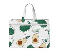 Hnnkloy Dibujo simple de fruta de aguacate,Bolsa de lona para documentos con cremallera, bolso de mano, maletín para la escuela y la oficina.