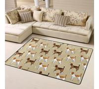 Hnnkloy Dibujos Animados de un Lindo y astuto Beagle como Mascota, Alfombra Grande Antideslizante para Sala de Estar o Dormitorio, 160 x 120 cm.