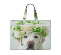 Hnnkloy Divertido cachorro de labrador retriever,Bolsa de lona para documentos con cremallera, bolso de mano, maletín para la escuela y la oficina.