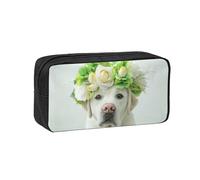 Hnnkloy Divertido Cachorro de Labrador Retriever,Estuche de lápices de Gran Capacidad, portátil, para bolígrafos, Bolsa de papelería para la Escuela y la Oficina.